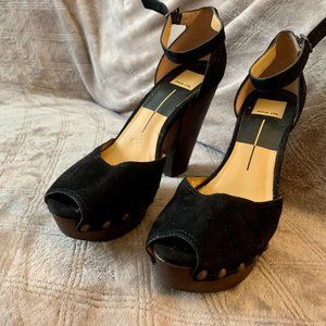 Dolce Vita Black Suede Platform Sandal 9